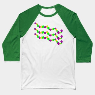 Mardi Gras Bead Design Baseball T-Shirt